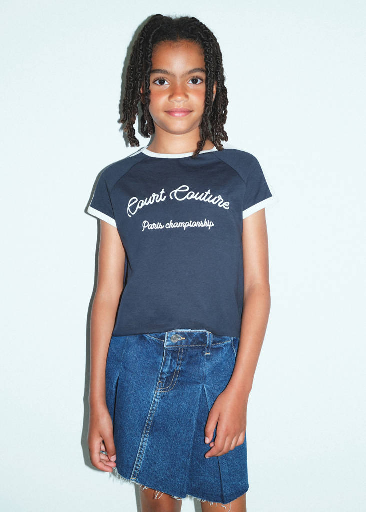 Printed cotton-blend t-shirt — Navy