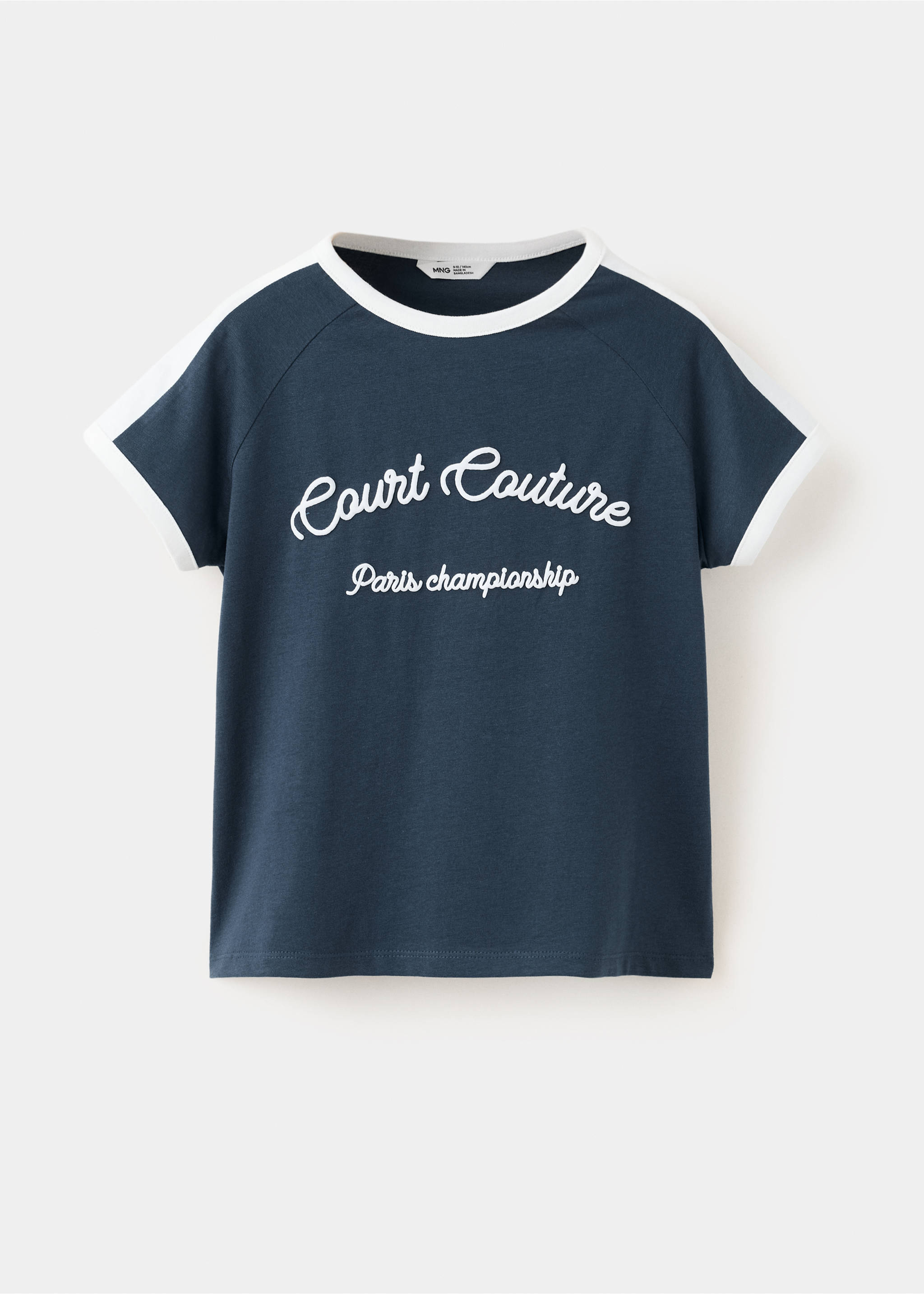 Printed cotton-blend t-shirt - Article without model, Navy. Ref: 37093872-00.
