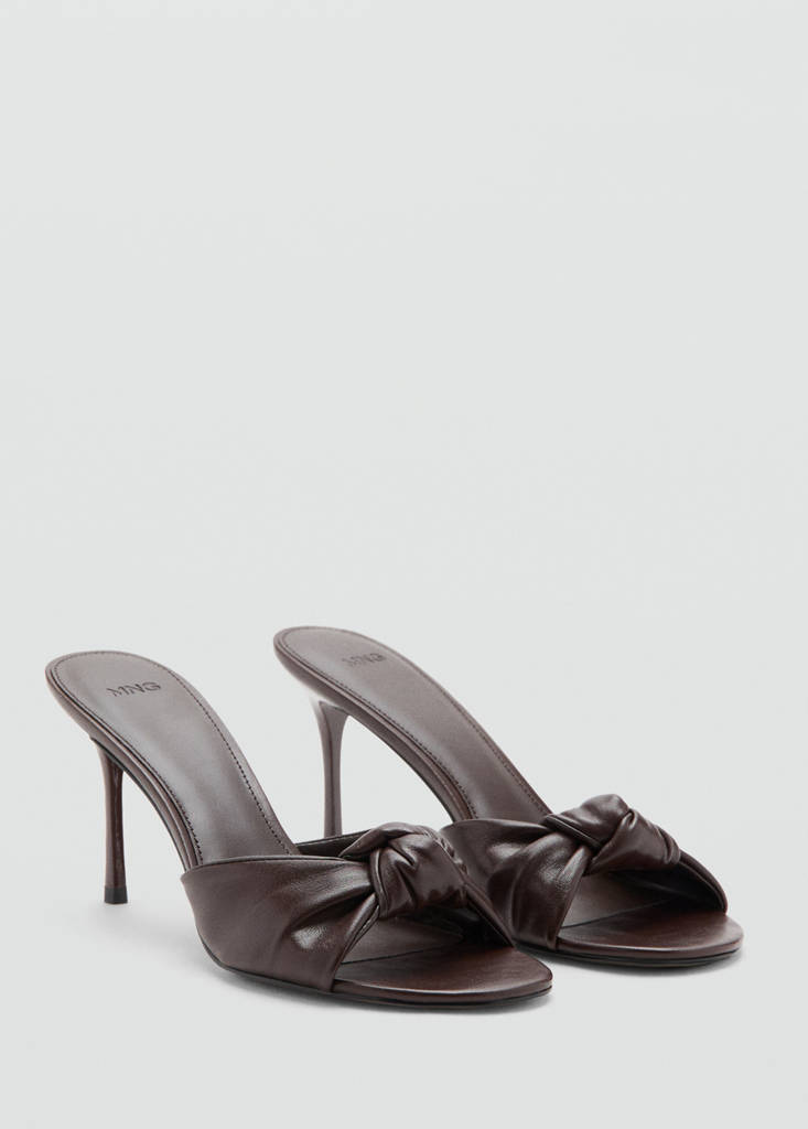 Stiletto heel knot sandal — Chocolate