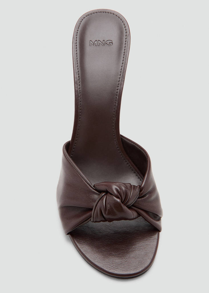 Stiletto heel knot sandal — Chocolate