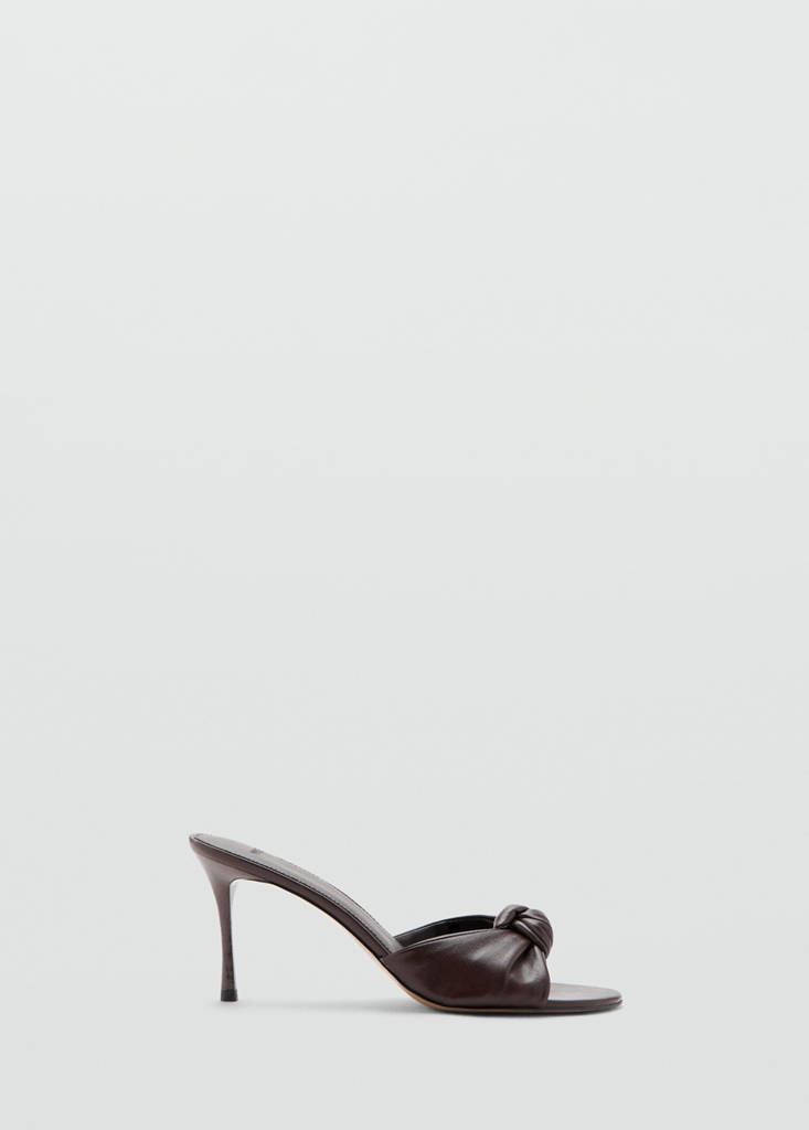Stiletto heel knot sandal — Chocolate