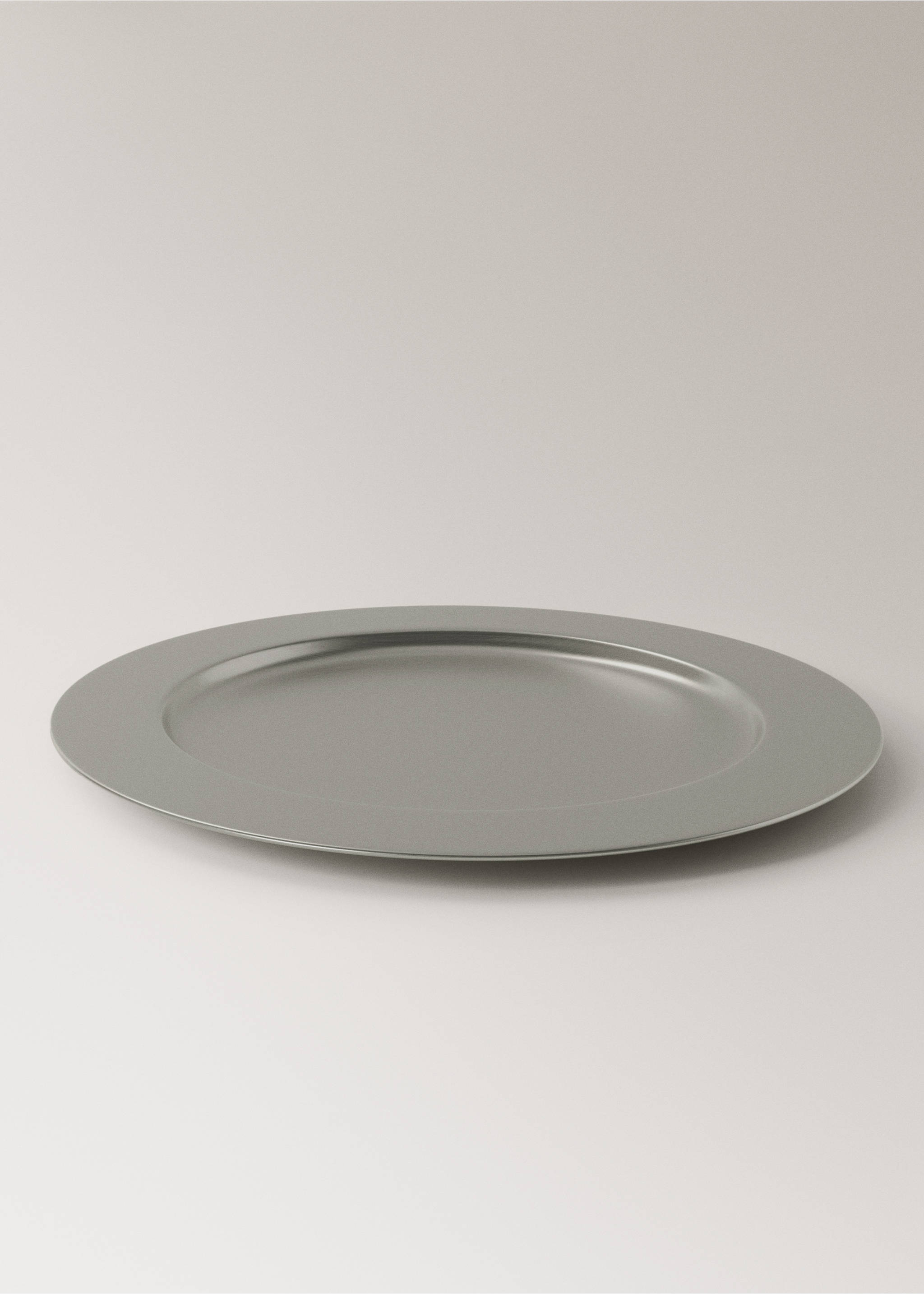 Matte stainless steel charger plate - Details of the article 1, Silver. Ref: 37093875-00.
