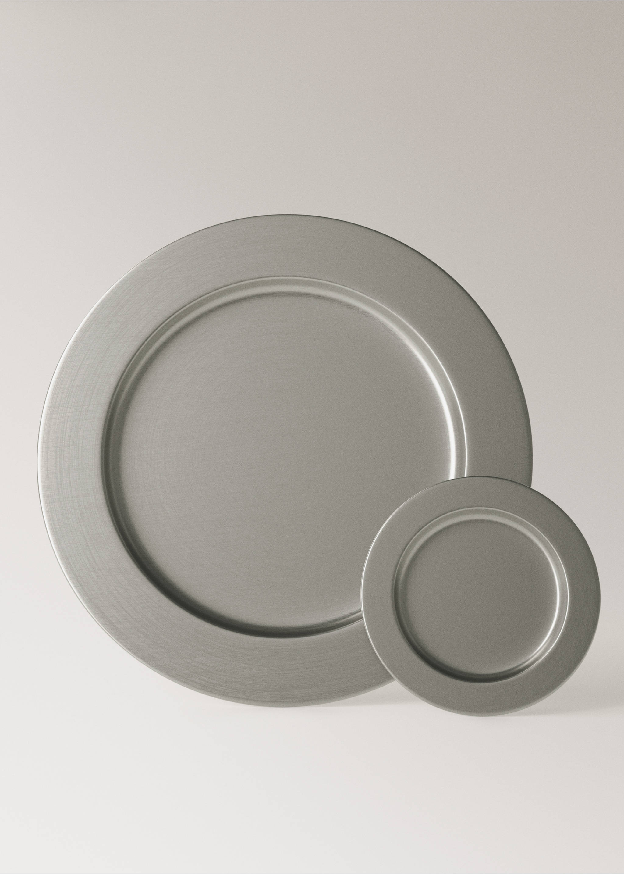 Matte stainless steel charger plate - Details of the article 3, Silver. Ref: 37093875-00.