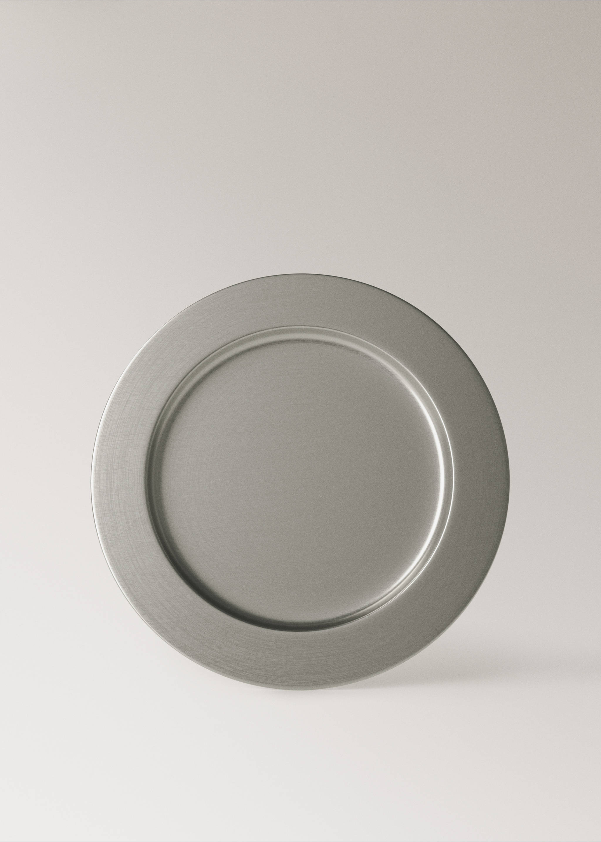 Matte stainless steel charger plate - Article without model, Silver. Ref: 37093875-00.