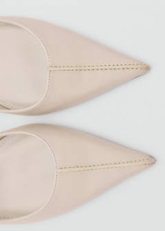 Pointed toe leather shoes — Ecru 5
