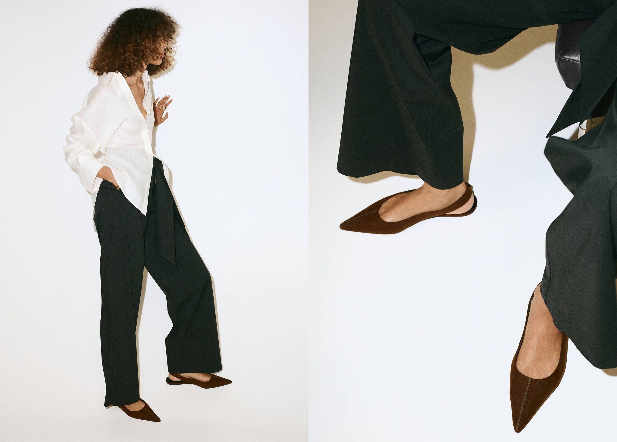 Pointed toe flat shoes - Panoramic plane
