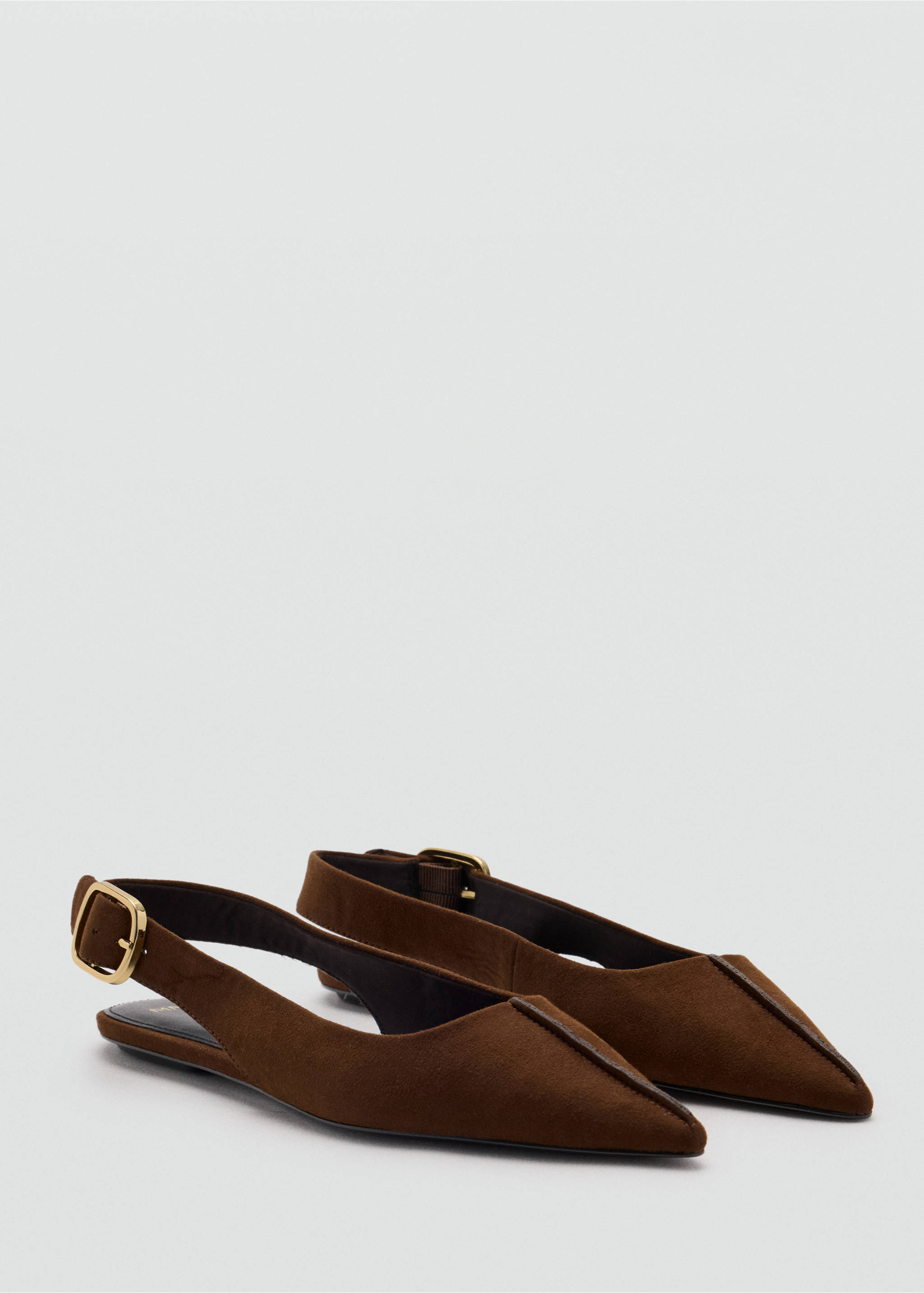 Pointed toe flat shoes - Medium plane, Chocolate. Ref: 37093882-00.