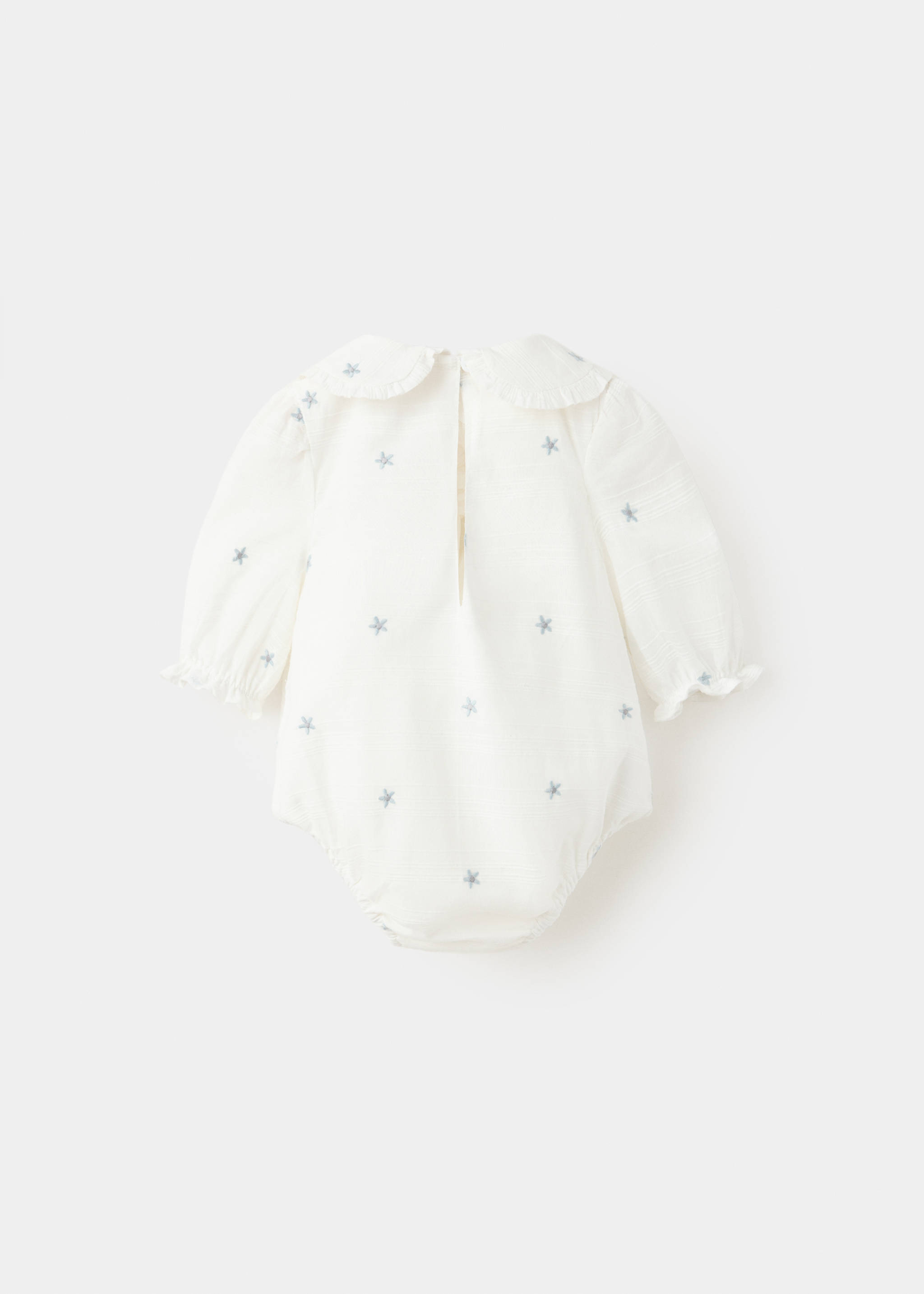 Cotton playsuit with floral embroidery - Reverse of the article