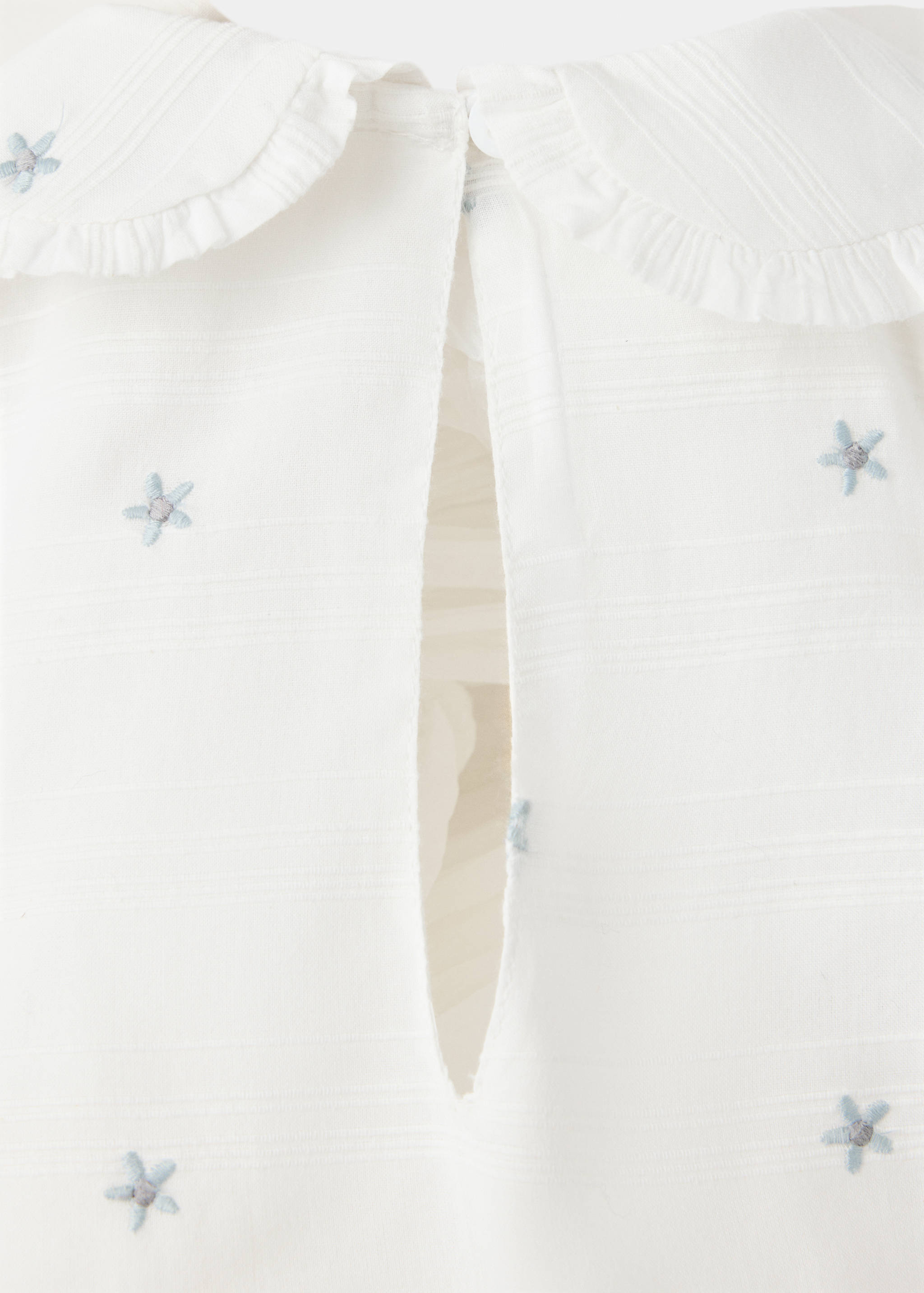 Cotton playsuit with floral embroidery - Details of the article 0