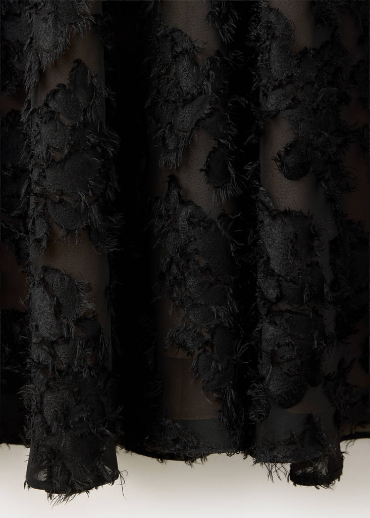 Semi-transparent feather dress — Black