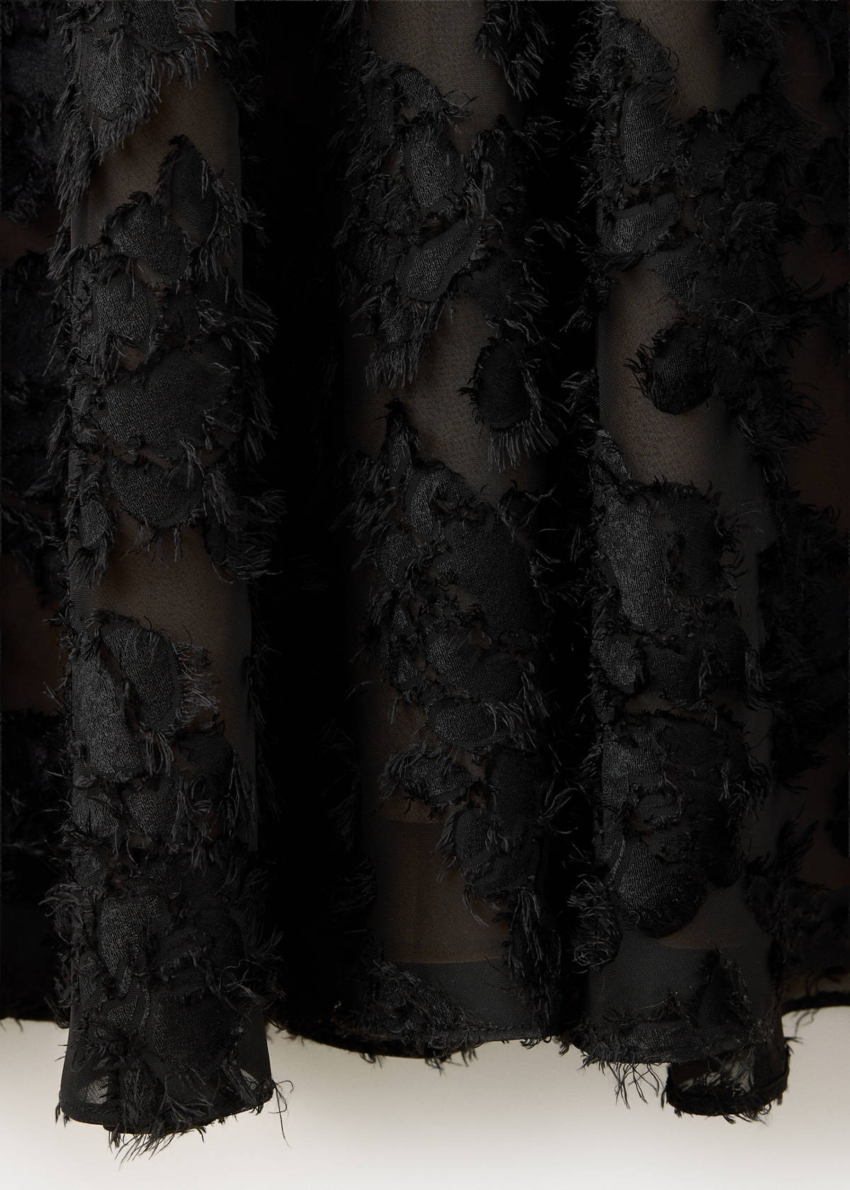 Semi-transparent feather dress — Black