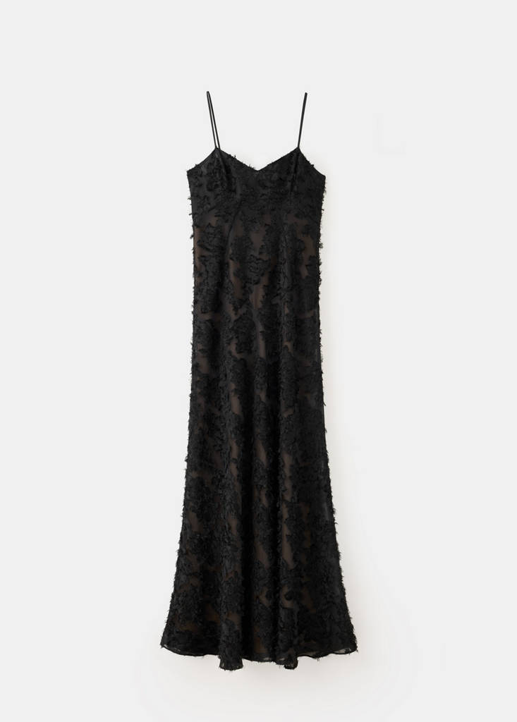 Semi-transparent feather dress — Black