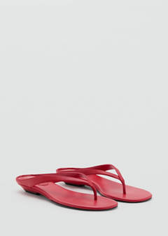 Wedge leather sandals — Red 3