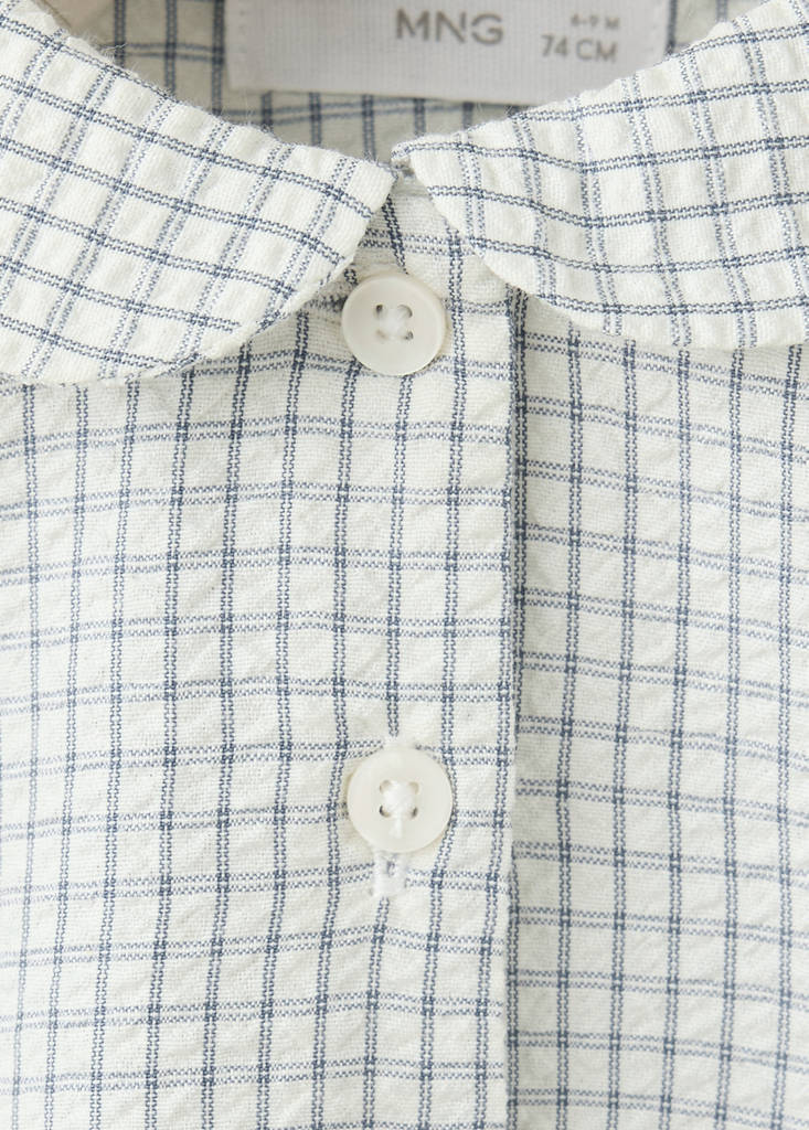 Long-sleeve checked babygrow — Off White
