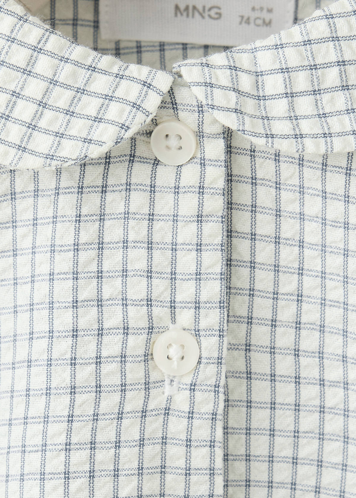 Long-sleeve checked babygrow — Off White
