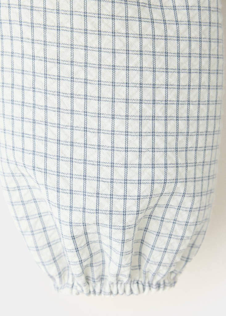 Long-sleeve checked babygrow — Off White