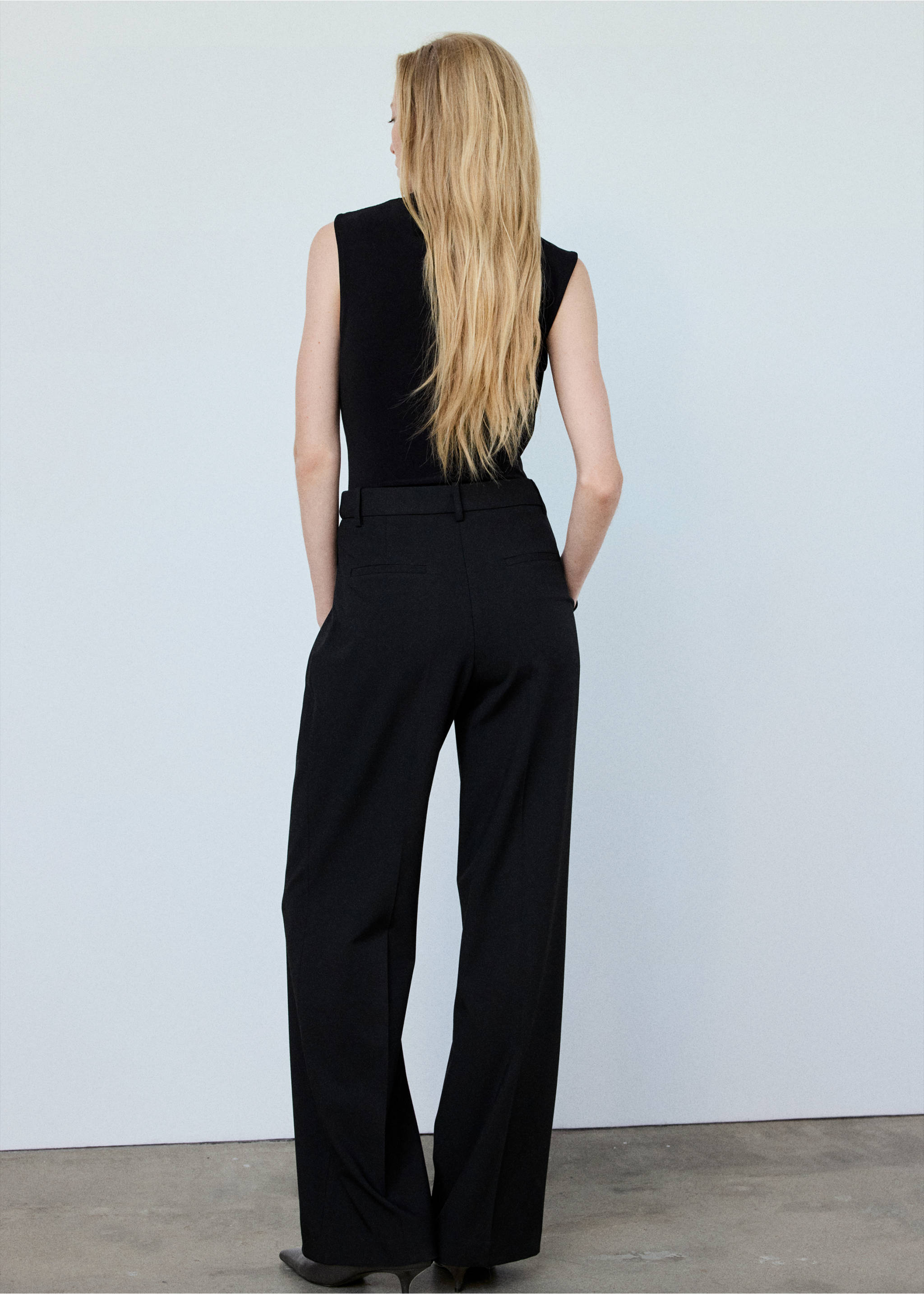 Chiffon draped top - Reverse of the article, Black. Ref: 37093893-00.