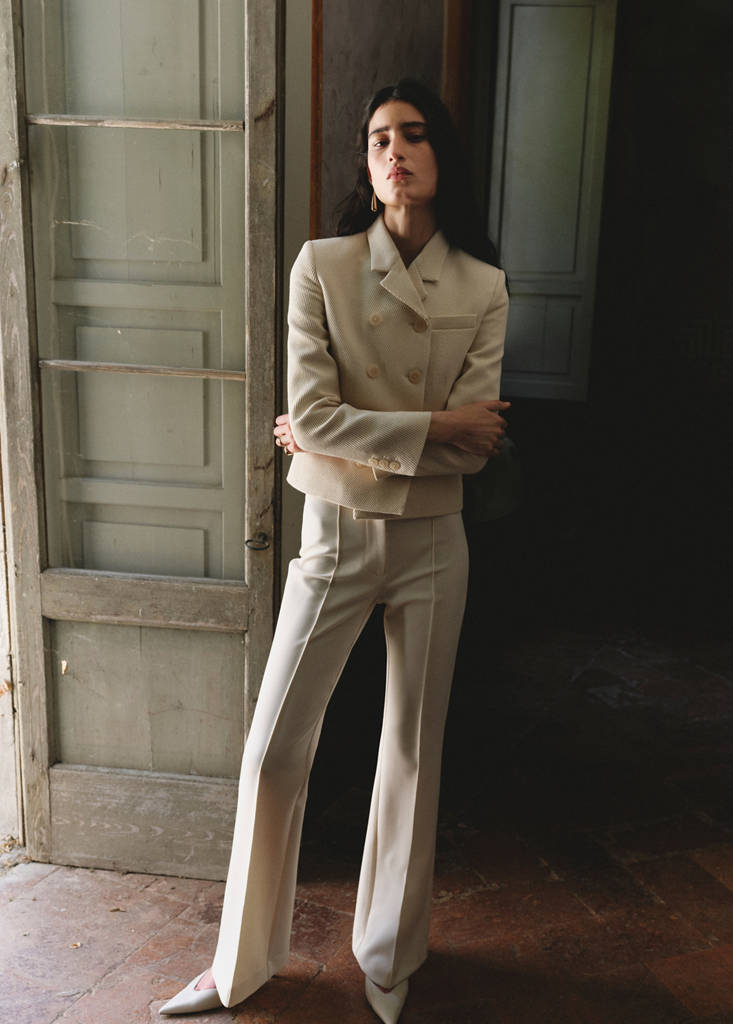 Short double-breasted jacket — Ecru