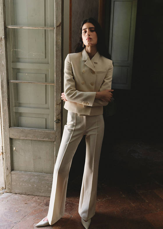 Kısa kruvaze blazer ceket
