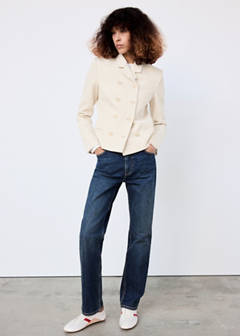 Short double-breasted jacket — Ecru 9