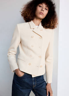 Short double-breasted jacket — Ecru 8