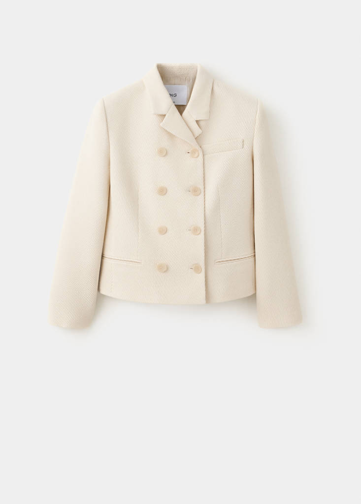Short double-breasted jacket — Ecru