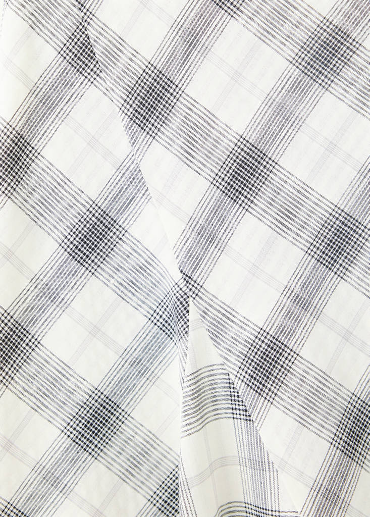 Fluid midi checked skirt — White