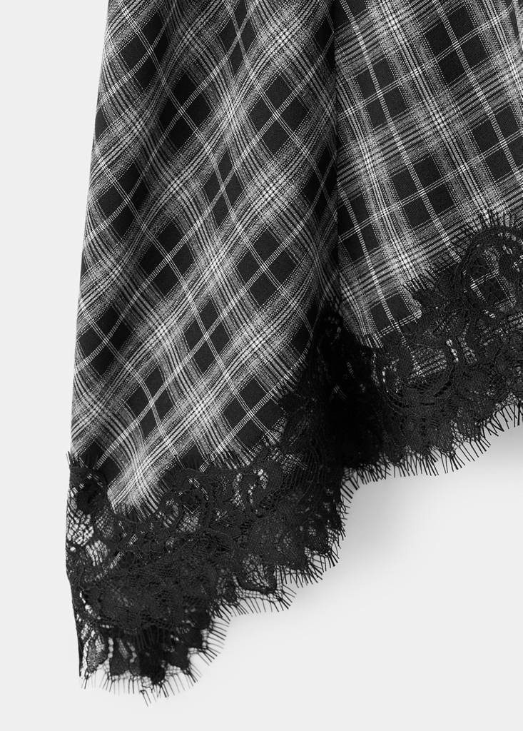 Fluid midi checked skirt — Black