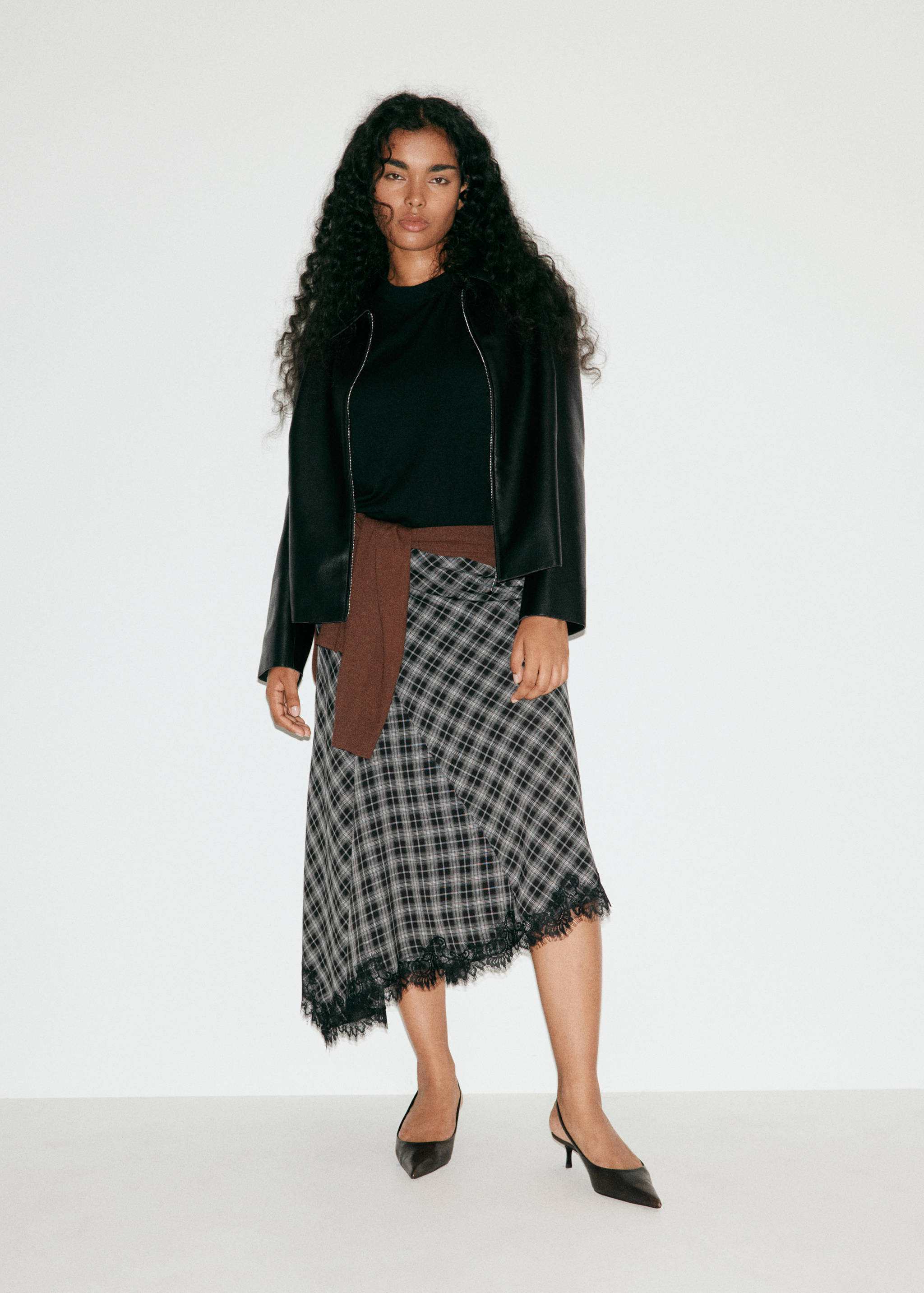 Fluid midi checked skirt - Details of the article 5