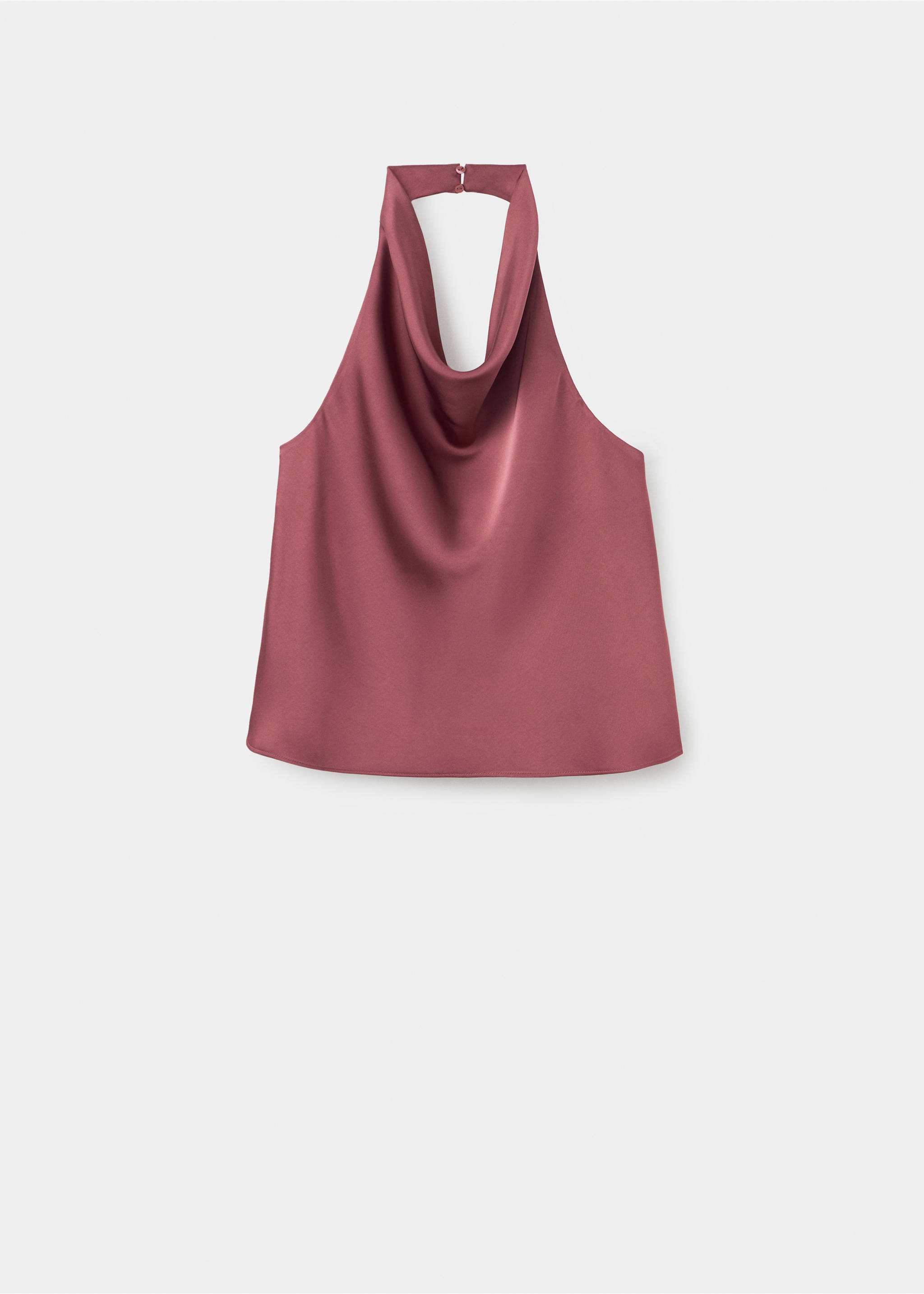 Top satin col bénitier - Article sans modèle, Prune. Ref: 37094068-00.