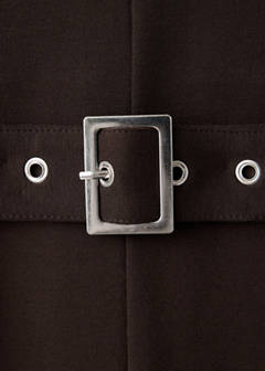 Long jumpsuit with belt and buckle — Brown 6