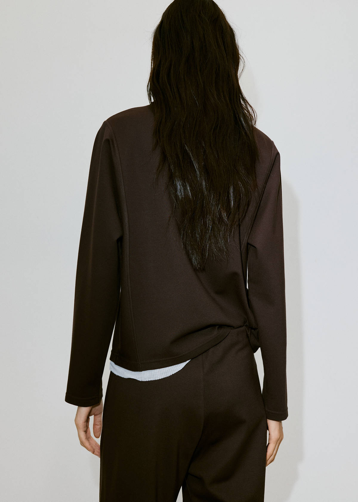 Turtleneck sweatshirt with zip — Brown