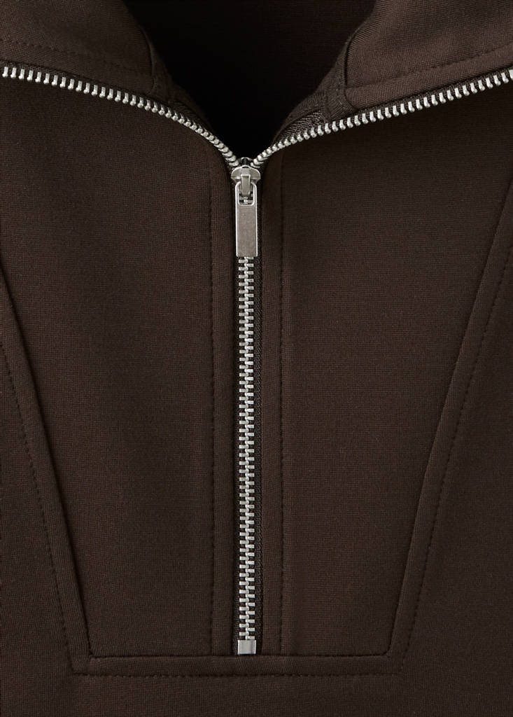 Turtleneck sweatshirt with zip — Brown