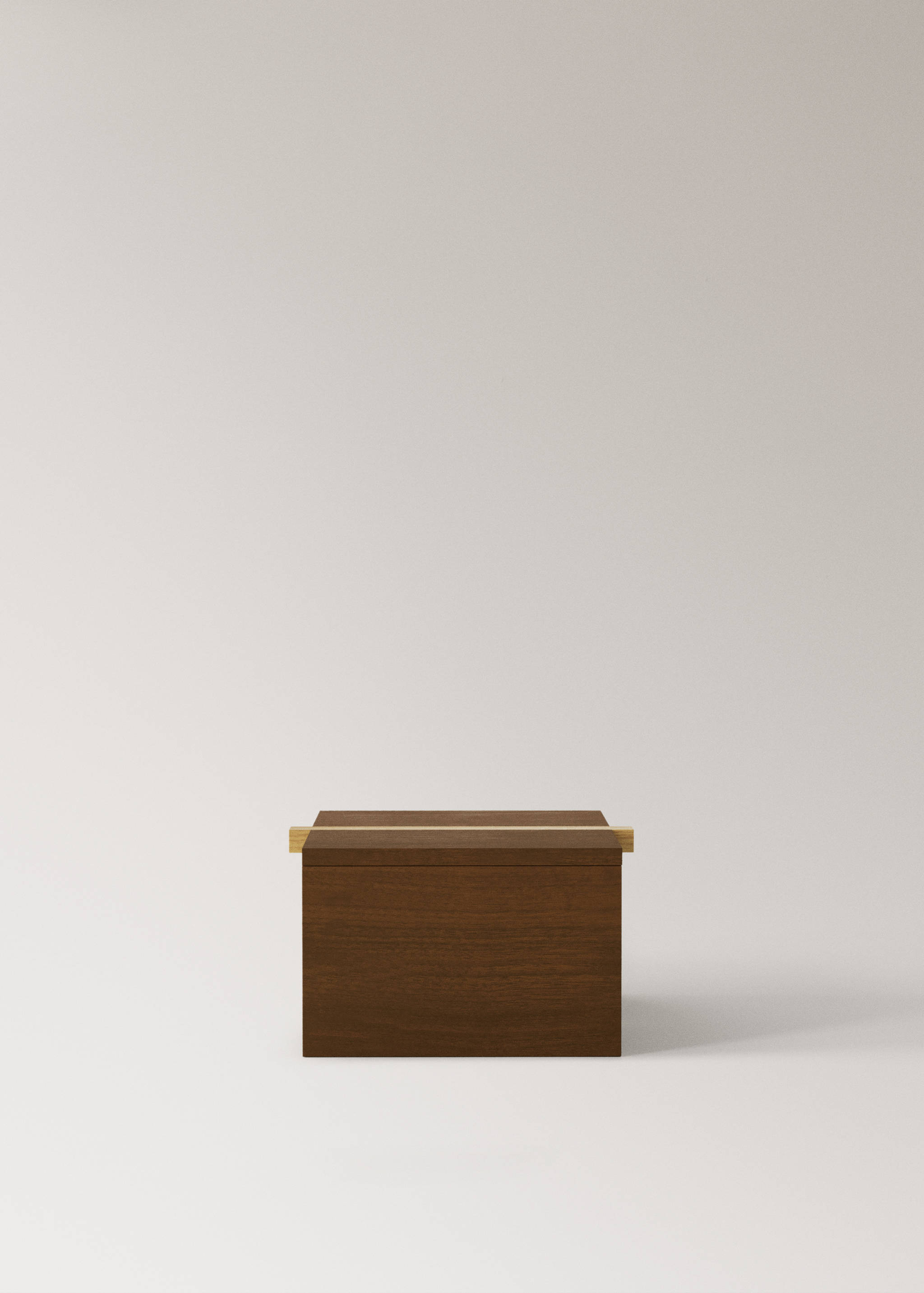 Medium two-tone wooden square box - Article without model