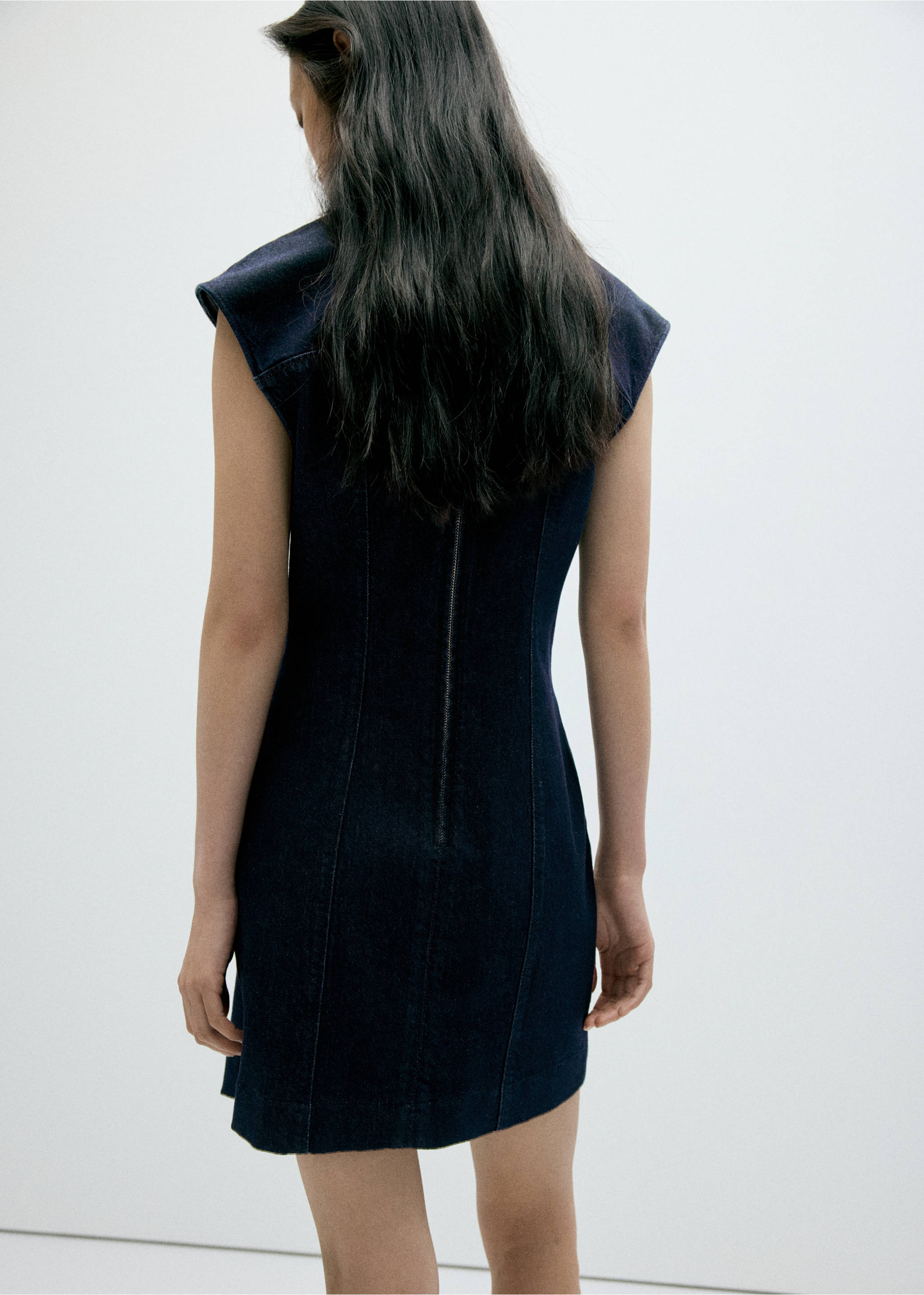 Short denim dress - Reverse of the article, Open Blue. Ref: 37094077-00.