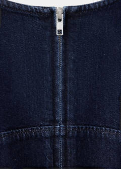 Denim dress with topstitching details — Open Blue 6