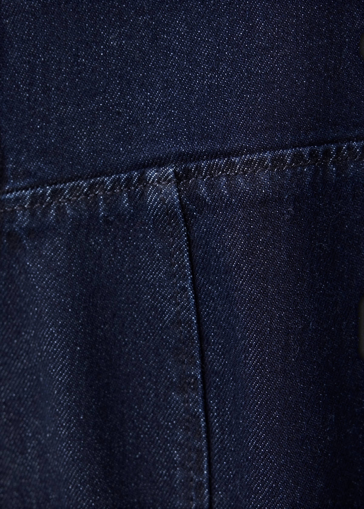 Denim dress with topstitching details — Open Blue