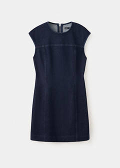 Denim dress with topstitching details — Open Blue 5