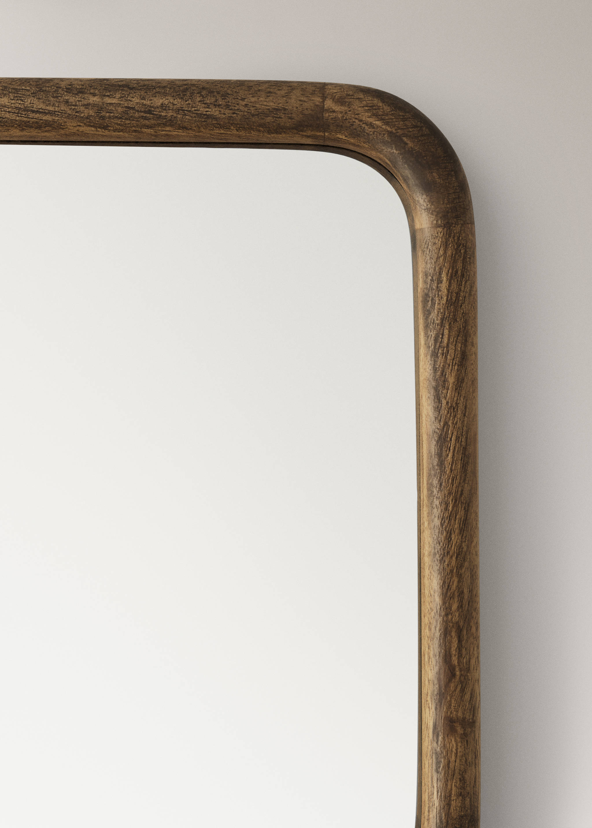 Rounded rectangular wooden mirror - Details of the article 3