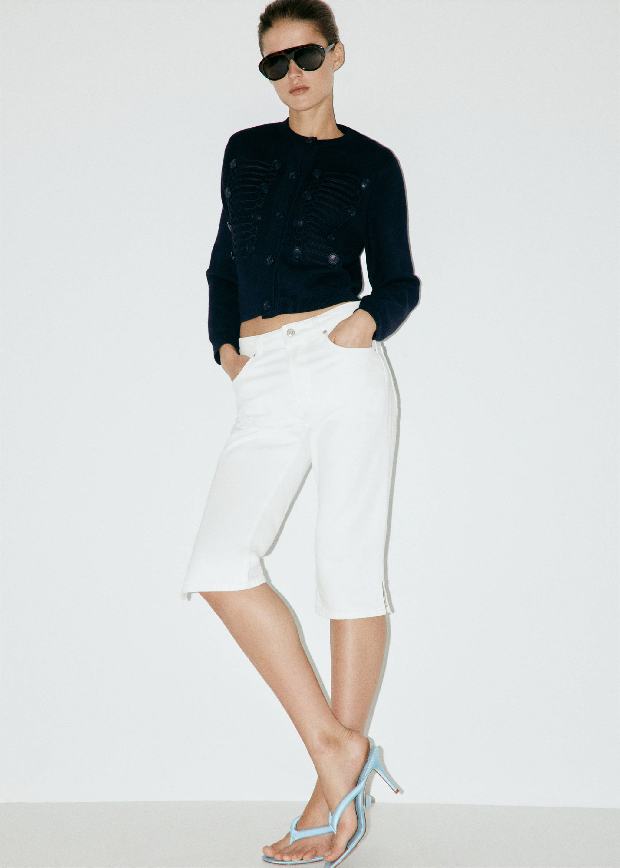 Toggle detail knitted jacket - General plane, Dark Navy. Ref: 37094081-00.
