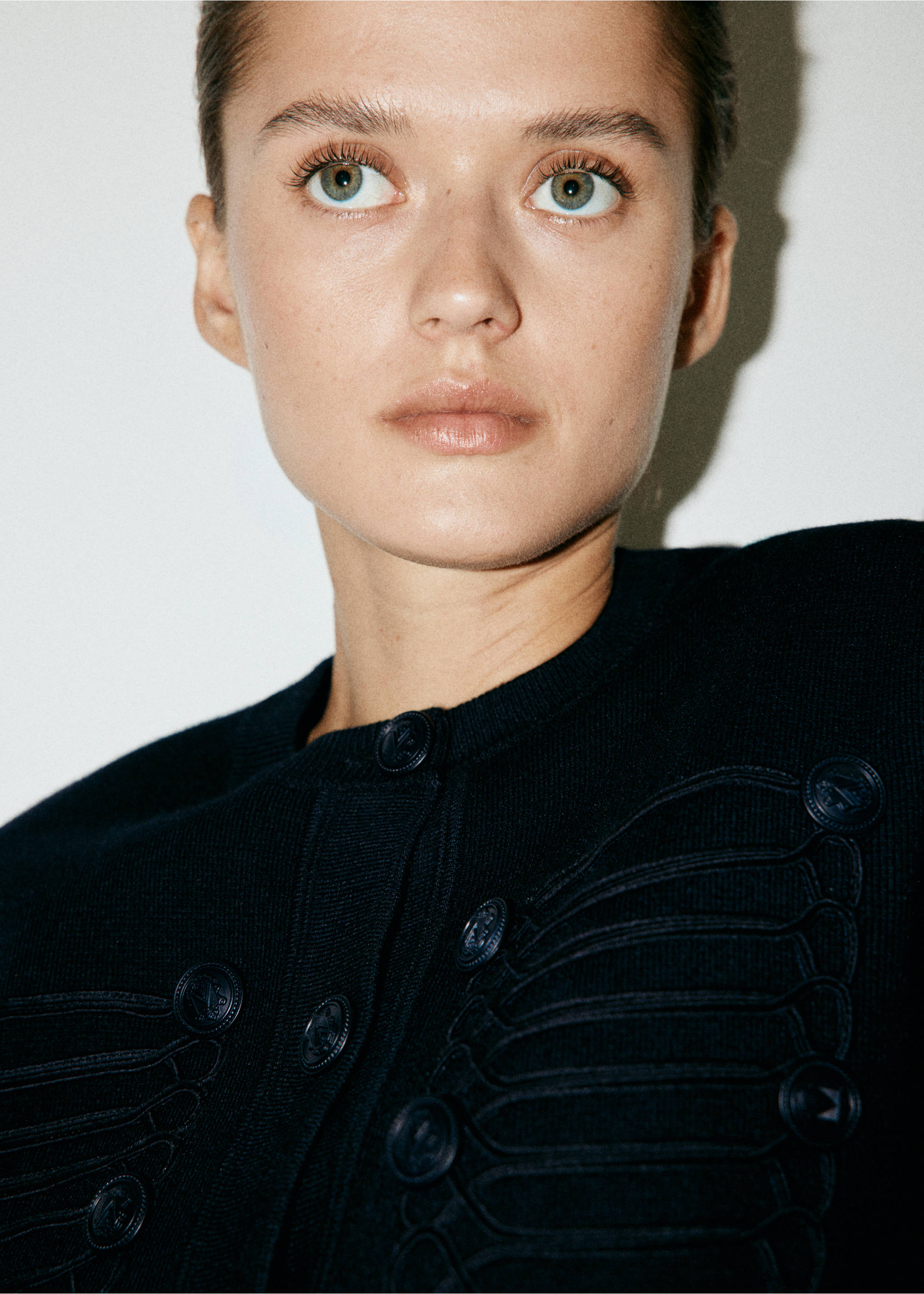 Toggle detail knitted jacket - Details of the article 1, Dark Navy. Ref: 37094081-00.