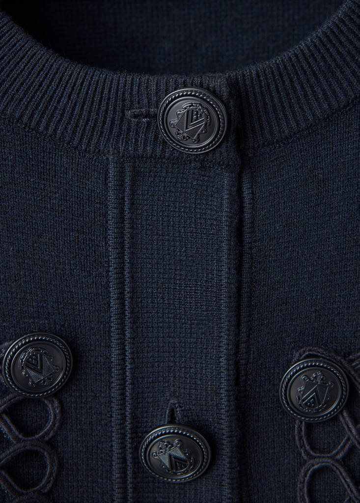 Toggle detail knitted jacket — Dark Navy