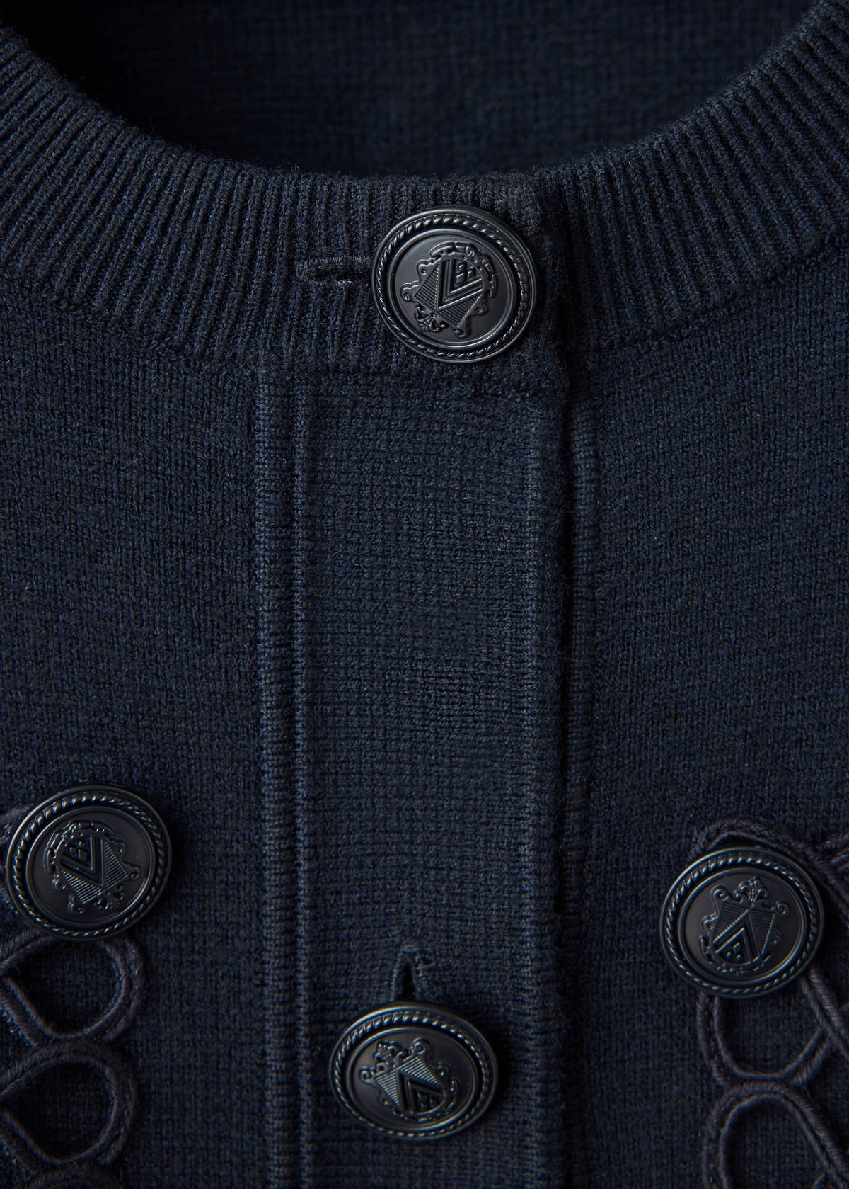 Toggle detail knitted jacket — Dark Navy