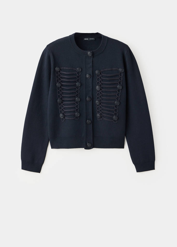 Toggle detail knitted jacket — Dark Navy