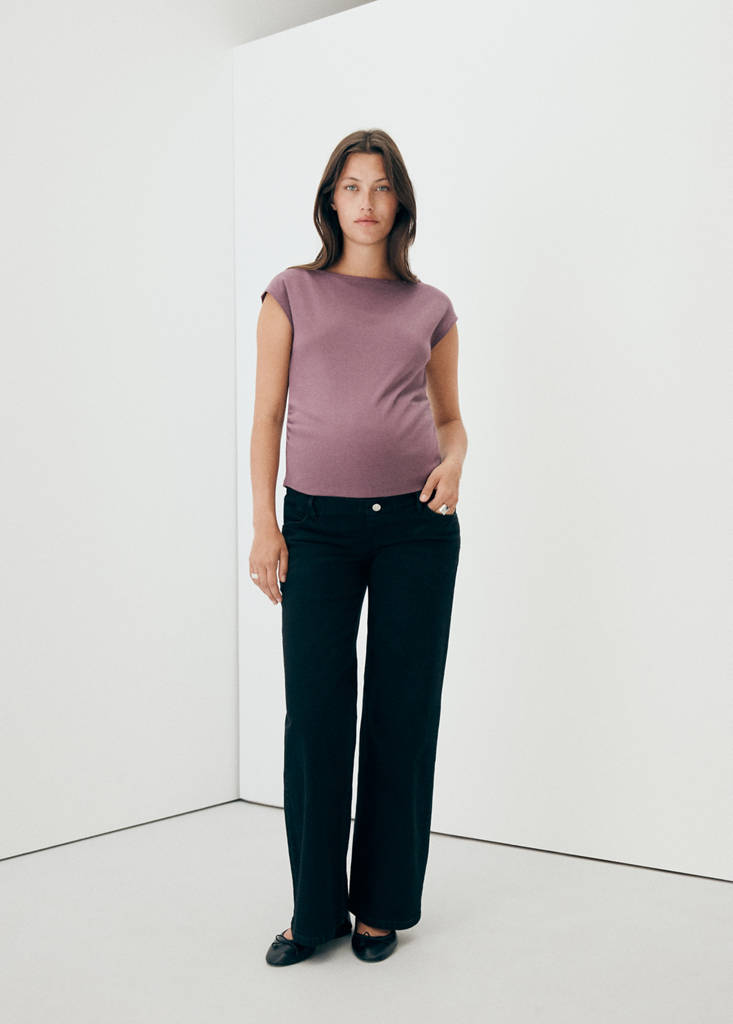 Ruched maternity T-shirt — Light/Pastel Purple