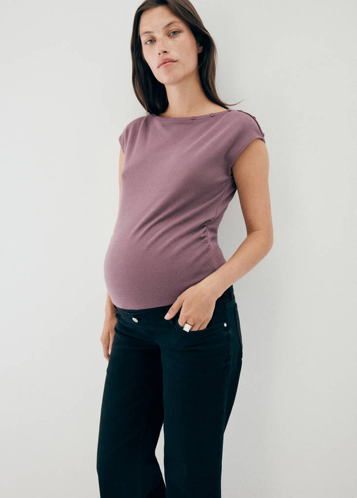 Ruched maternity T-shirt — Light/Pastel Purple