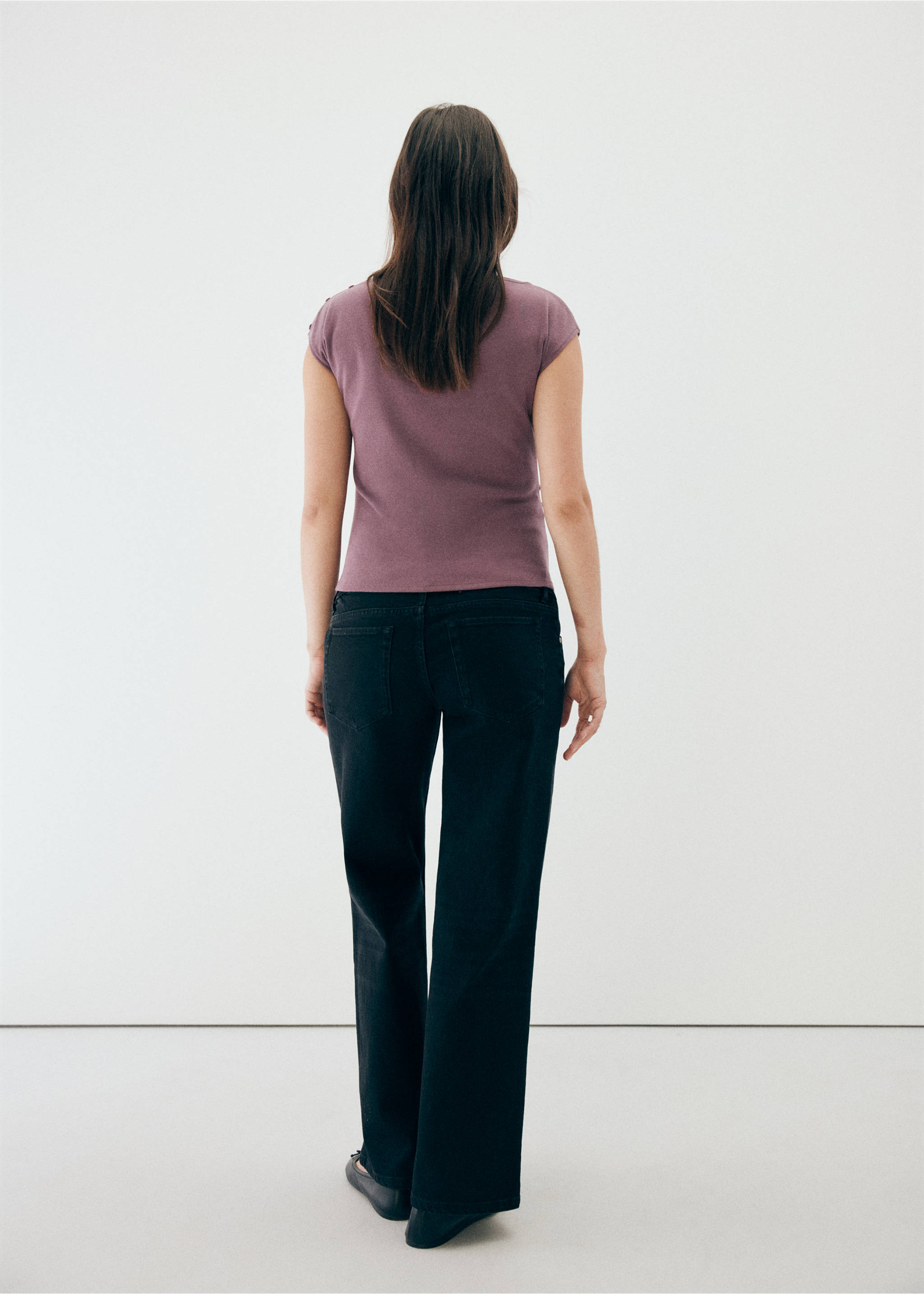 Ruched maternity T-shirt - Reverse of the article, Light/Pastel Purple. Ref: 37094082-00.