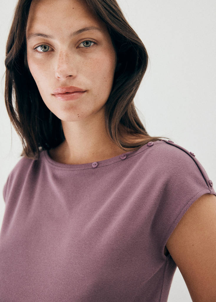 Ruched maternity T-shirt — Light/Pastel Purple