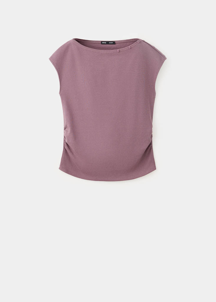 Ruched maternity T-shirt — Light/Pastel Purple
