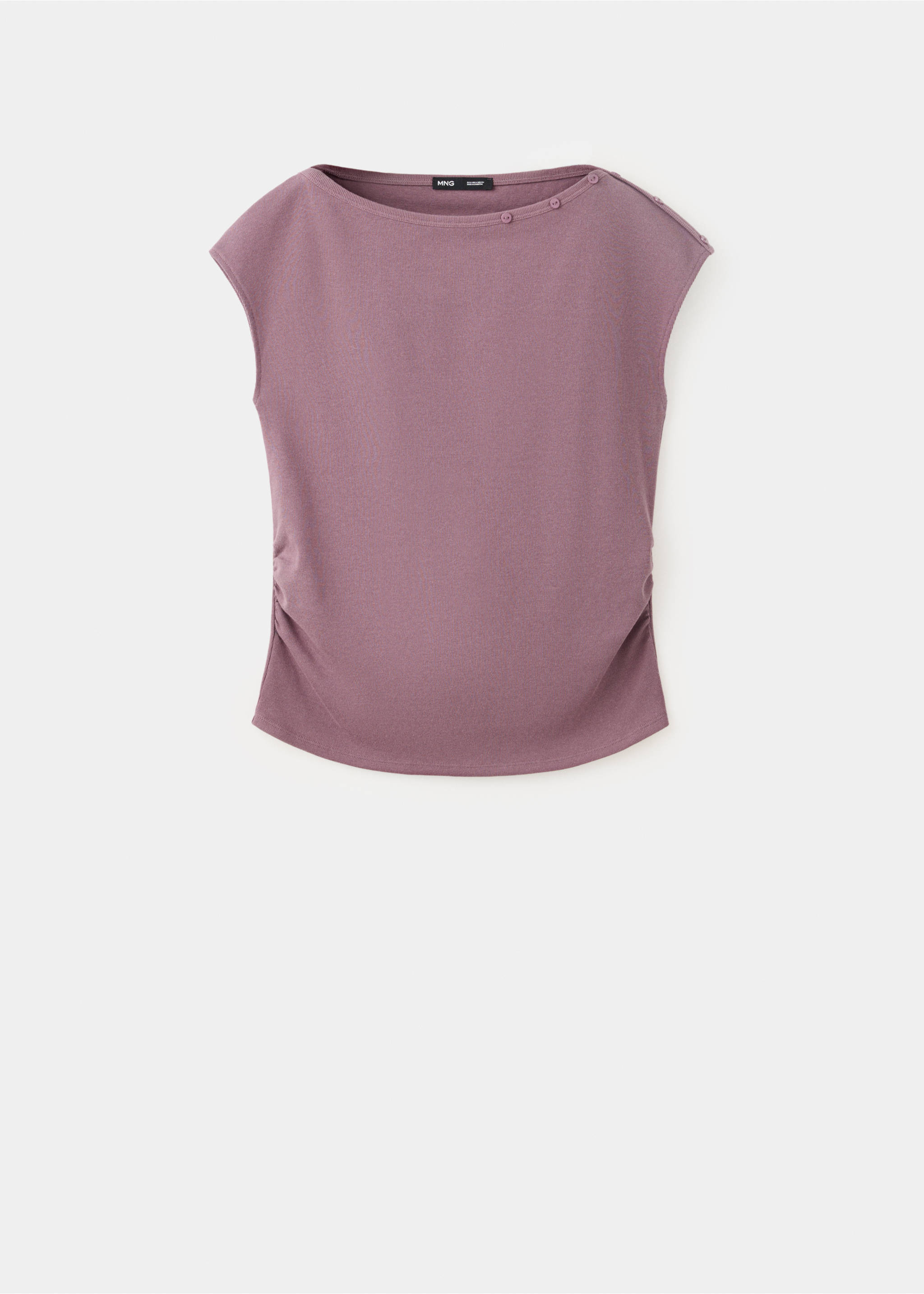 Ruched maternity T-shirt - Article without model, Light/Pastel Purple. Ref: 37094082-00.